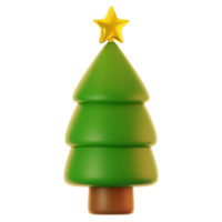 3d render christmas tree icon with cartoon style. 3d rendering illustration png