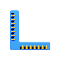 3d rendering measure icon. Graphic design tools icon concept png