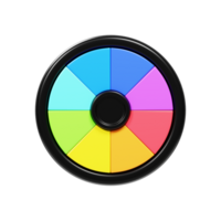 Graphic design tools icon concept. 3d rendering color wheel icon png