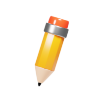 3d rendering drawing pencil icon. Graphic design tools icon concept png