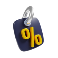 Online shopping sale discount concept with 3d rendering discount price tag icon png