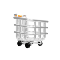 Online shopping cart icon concept. 3d rendering cart icon png