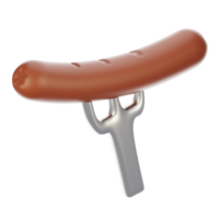 Fast food icon concept. 3d rendering sausage icon png