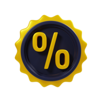 Shopping discount concept on 3d rendering. Special discount badge icon png