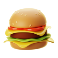 Fast food icon concept. 3d rendering burger icon png