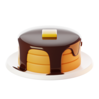 Fast food icon concept. 3d rendering pancake icon png