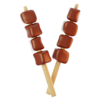 vite nourriture icône concept. 3d le rendu satay icône png