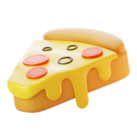 snel voedsel icoon concept. 3d renderen pizza plak icoon png