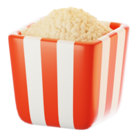 Fast food icon concept. 3d rendering popcorn icon png