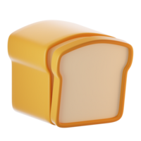 Fast food icon concept. 3d rendering bread icon png