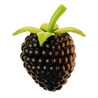 3d Renderização Amora fruta ícone. fresco fruta ícone conceito png