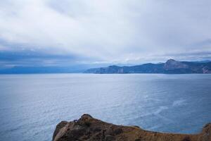 seascape from the top on a cloudy day photo