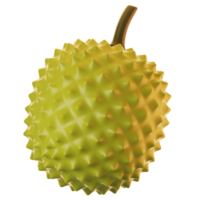 vers fruit icoon concept. 3d renderen durian fruit icoon png