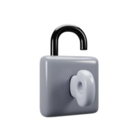 General user interface icon concept. 3d rendering unlock icon png