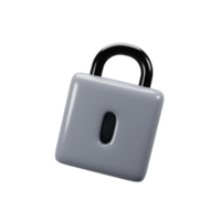 General user interface icon concept. 3d rendering lock icon png