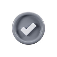 General user interface icon concept. 3d rendering check icon png