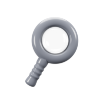 General user interface icon concept. 3d rendering magnifying glass icon png