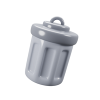 General user interface icon concept. 3d rendering trash bin icon png