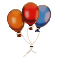 3d tolkning ballong ikon med tecknad serie stil png