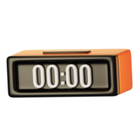 Digital clock icon on 3d rendering with cartoon style. 3d render new year icon concept png