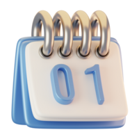 3d Rendern Karikatur Stil Kalender Symbol. 3d machen Neu Jahr Symbol Konzept png