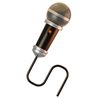 Microphone icon on 3d rendering with cartoon style png