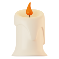 Candle icon on 3d rendering with cartoon style. 3d render new year icon concept png