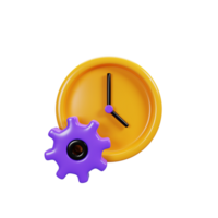 3d rendering clock setting icon. User interface icon concept png