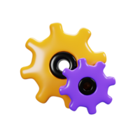 3d rendering gear setting icon. User interface icon concept png