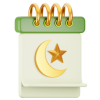 Ramadan icon concept on 3d rendering. 3d illustration ramadan calendar icon png