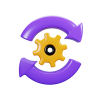 3d rendering reload setting icon. User interface icon concept png