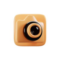 3d renderen camera icoon. mobiel telefoon gebruiker koppel icoon concept png