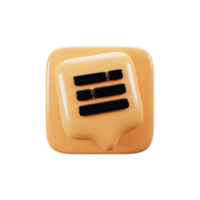 Mobile phone user interface icon concept. 3d rendering chat icon png