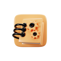 manual botón icono en 3d representación. móvil teléfono usuario interfaz icono concepto png