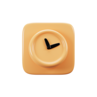 Mobile phone user interface icon concept. 3d rendering clock icon png