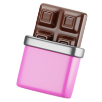 3d rendering chocolate icon. Valentine day icon concept png