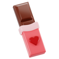 Valentine day icon concept on 3d rendering. 3d render love chocolate icon png