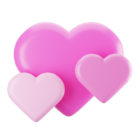 3d tolkning hjärta ikon. valentine dag ikon begrepp png