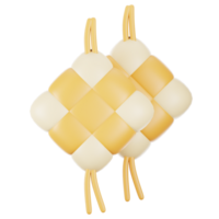 3d Renderização Ramadã ícone conceito. 3d ilustração ketupat ícone png