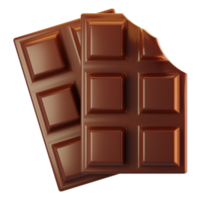 3d rendering chocolate bar icon with cartoon style png