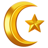 3d rendering ramadan icon concept. 3d illustration crescent moon icon png