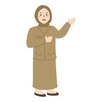 Young Woman Hijab Teacher illustration vector