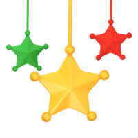 Natal Estrela elemento 3d ilustração para uiux, rede, aplicativo, apresentação, etc png