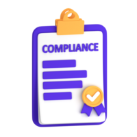 Compliance Document 3D Illustration for uiux, web, app, presentation, etc png