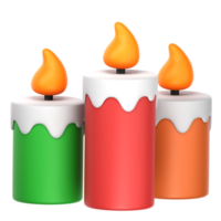 Natale candele 3d illustrazione per uix, ragnatela, app, presentazione, eccetera png