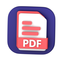 pdf fil 3d illustration för uiux, webb, app, presentation, etc png