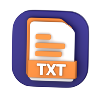TXT Arquivo 3d ilustração para uiux, rede, aplicativo, apresentação, etc png