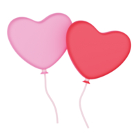 Heart Balloons 3D Illustration for uiux, web, app, presentation, etc png