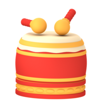 Chinese Drum 3D Illustration for uiux, web, app, presentation, etc png