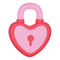 Heart Lock 3D Illustration for uiux, web, app, presentation, etc png